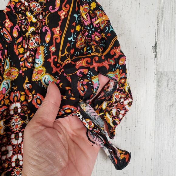 Oddi Multicolor Printed Scoop Neck Short Sleeve Maxi Dress Women's Size 3XL - Picture 6 of 16